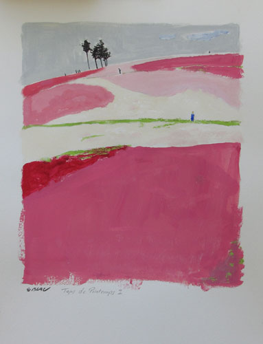 Tapis de printemps I - 30 x 40 - gouache